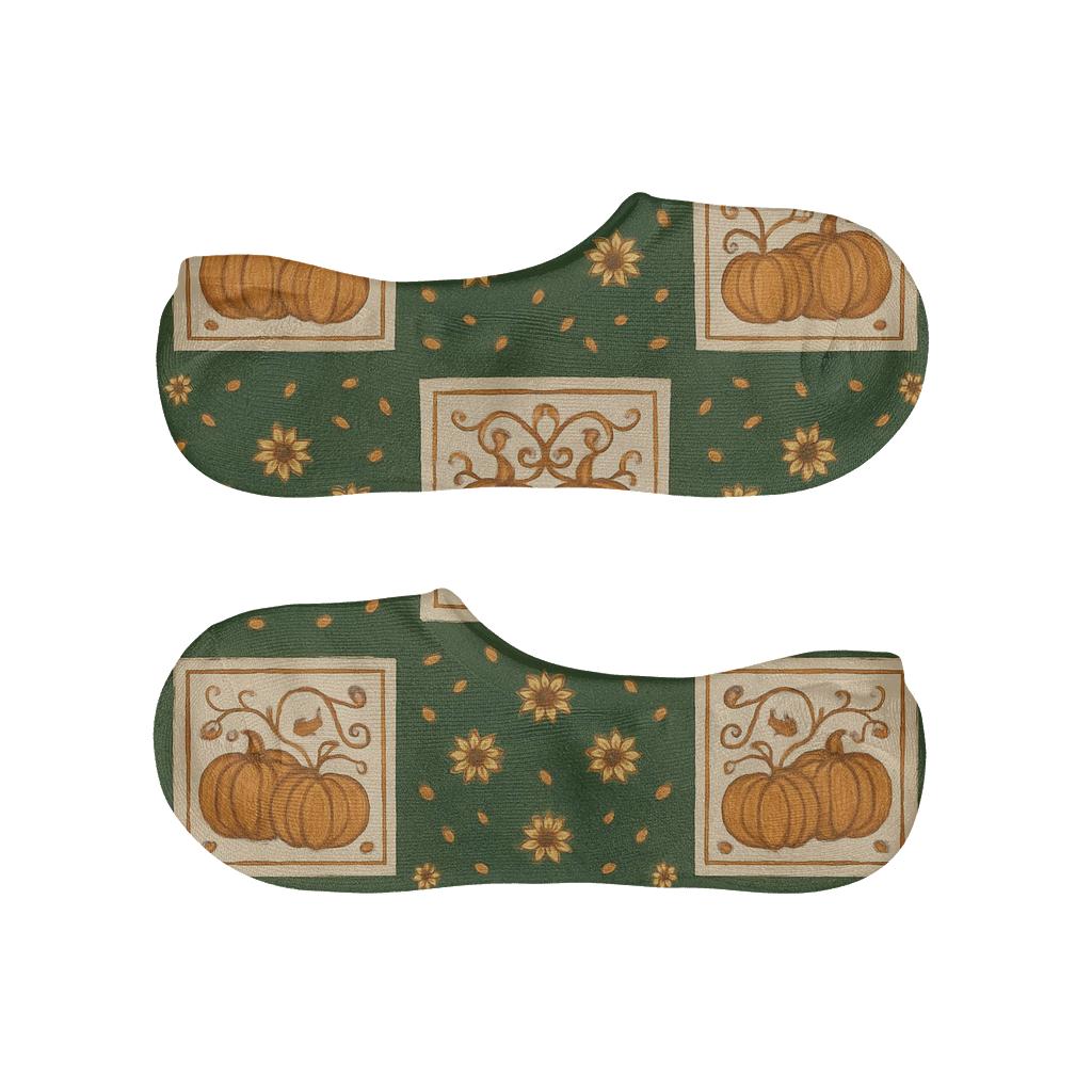 Pumpkin Patch Mirror Grid soft cotton no-show socks