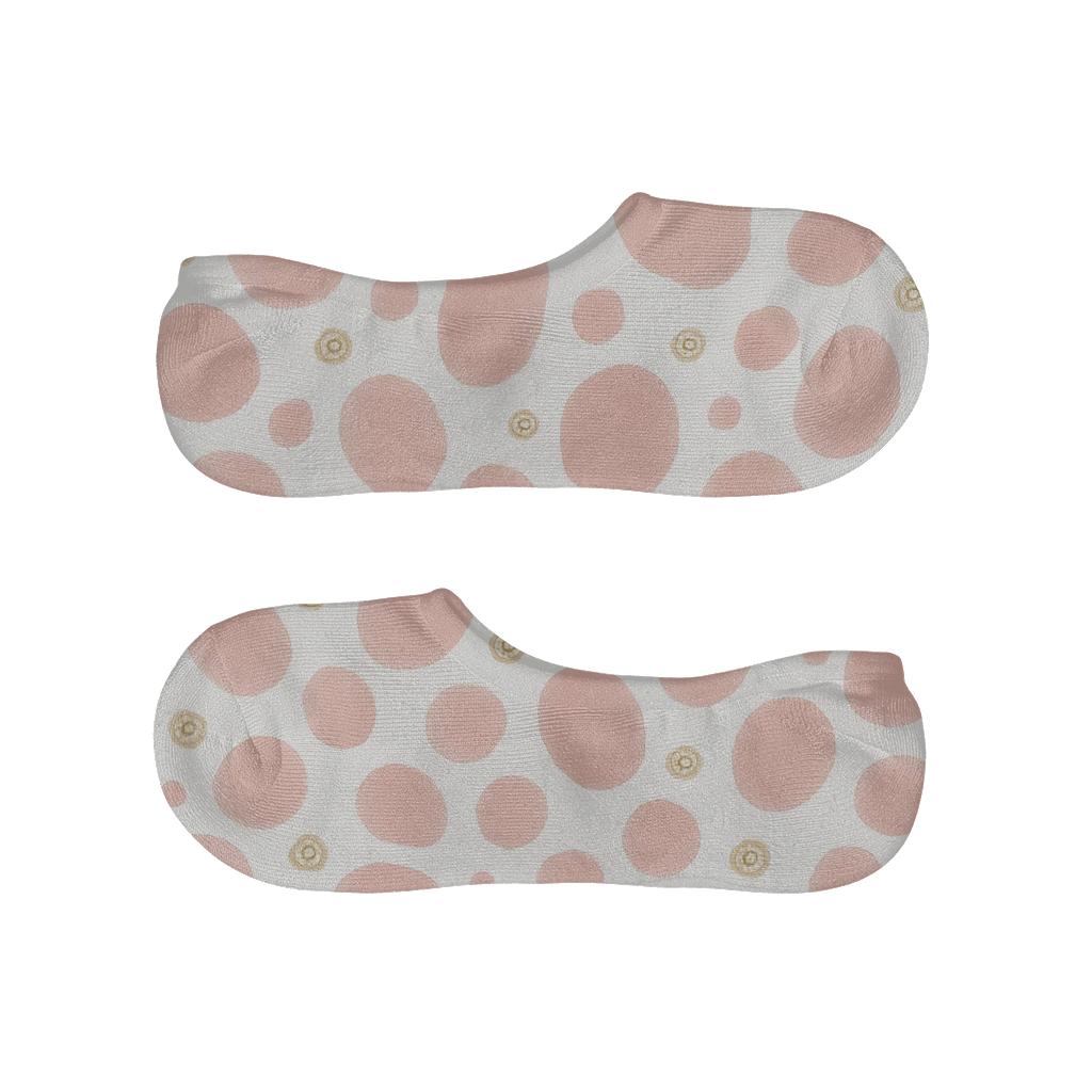 Blush Pink Rosette Scatter On White Background trendy no-show sock styles