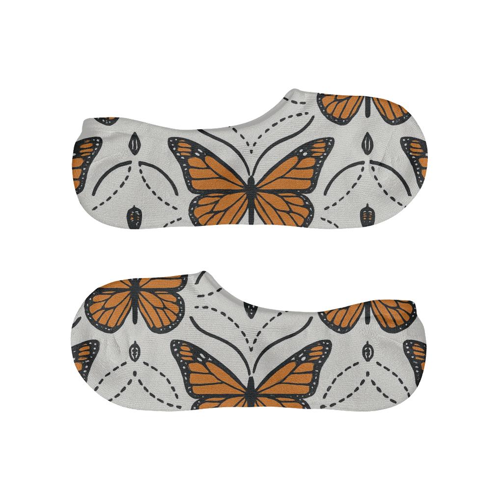 Monarch Flight Trail Grid low cut no-show socks