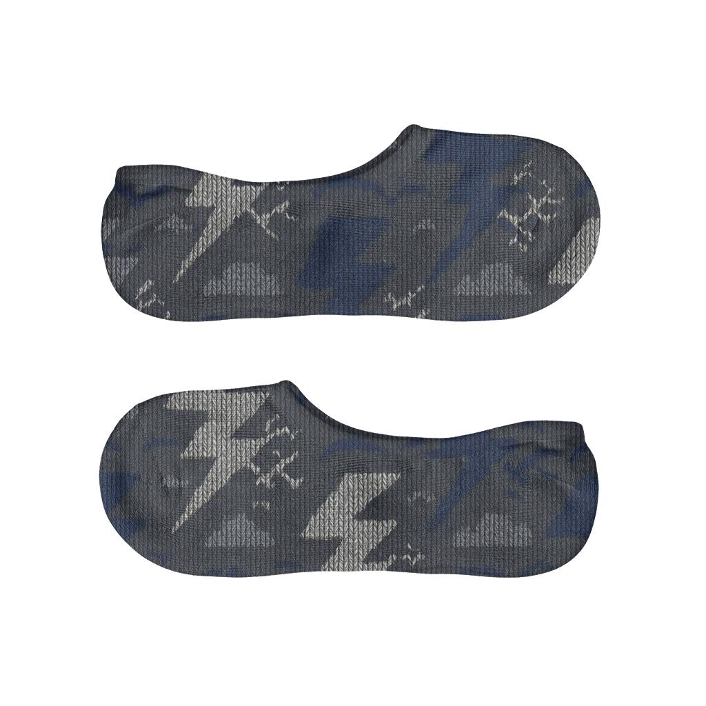 Fractal Chevron Lightning Knit low cut no-show socks