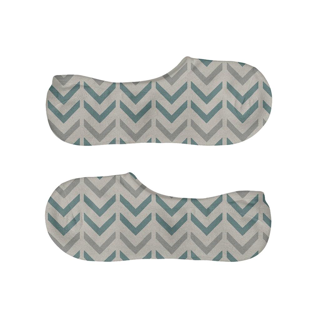 Slim Chevron March designer print no-show socks