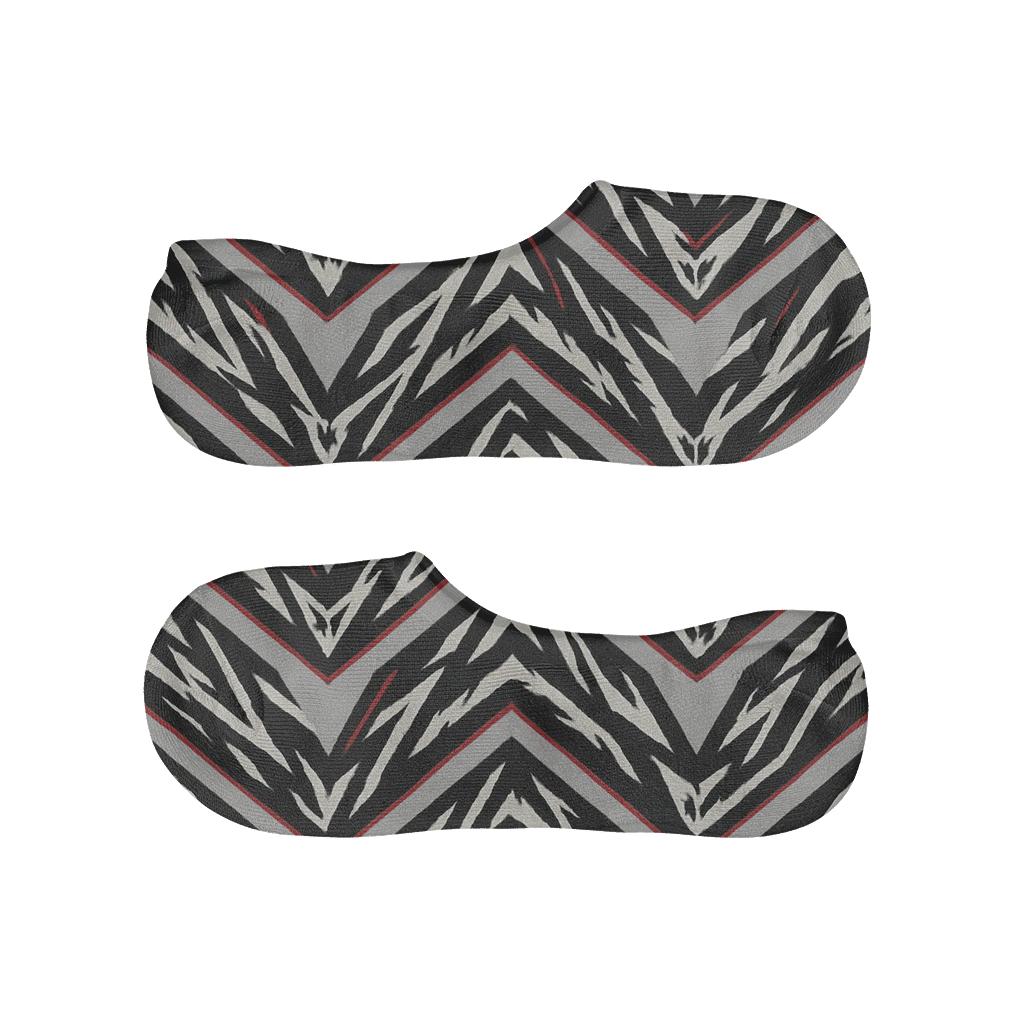Fragmented Zebra Chevron Array custom no-show socks