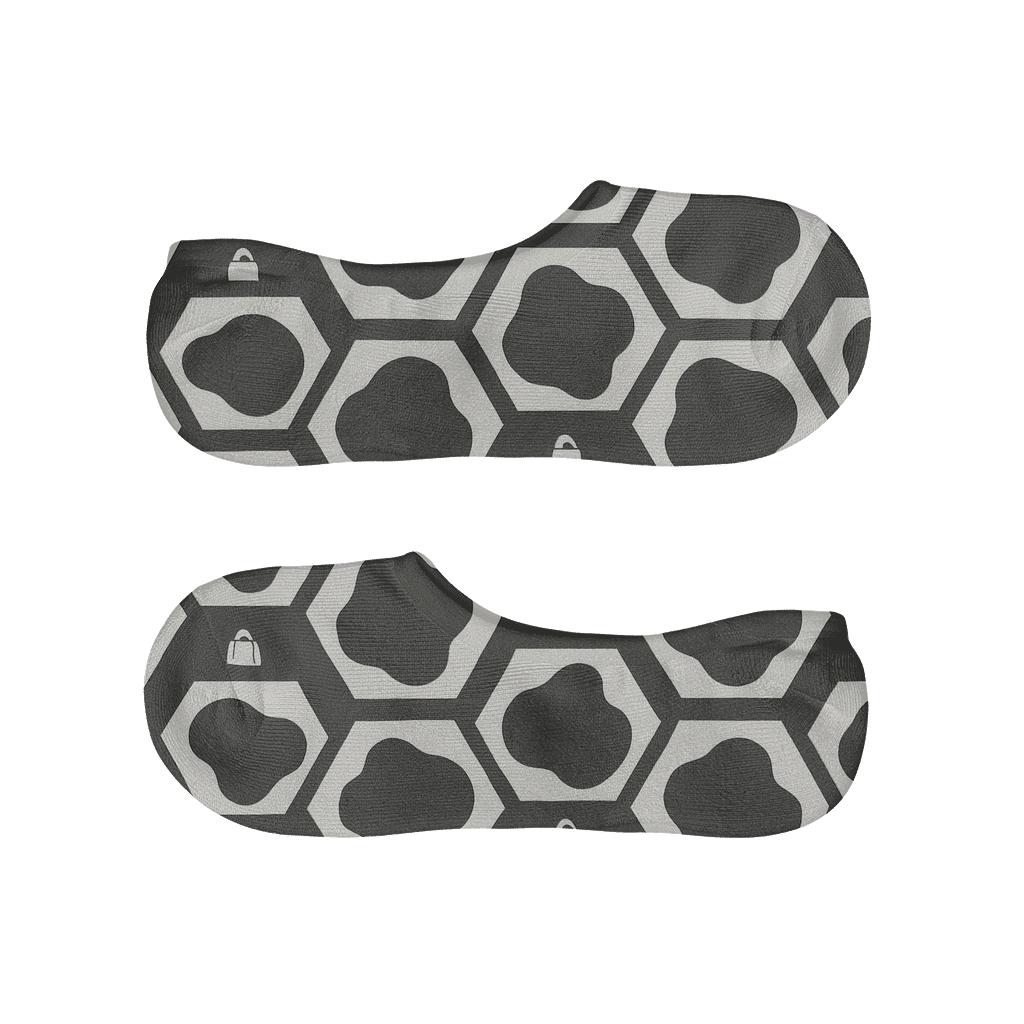 Monochrome Spot Grid soft cotton no-show socks