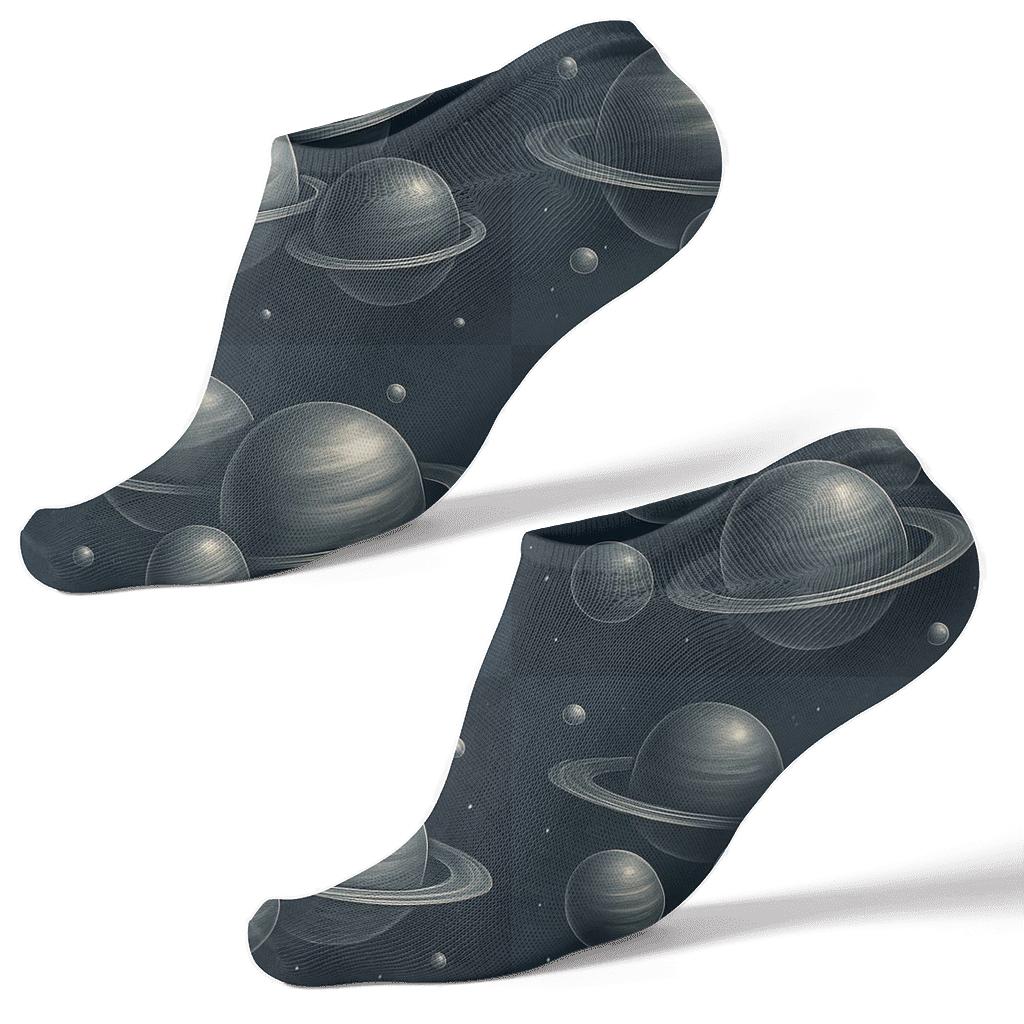 Mirrored Planetary Pairs comfortable cotton ankle socks