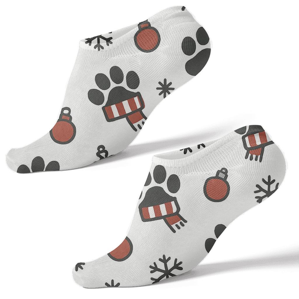 North Pole Paw Scatter personalized ankle socks