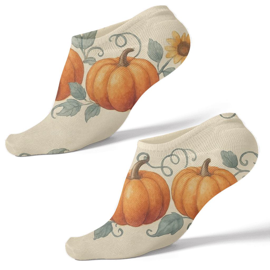 Pumpkin Patch Mirror Band On Beige Ground unique graphic ankle socks