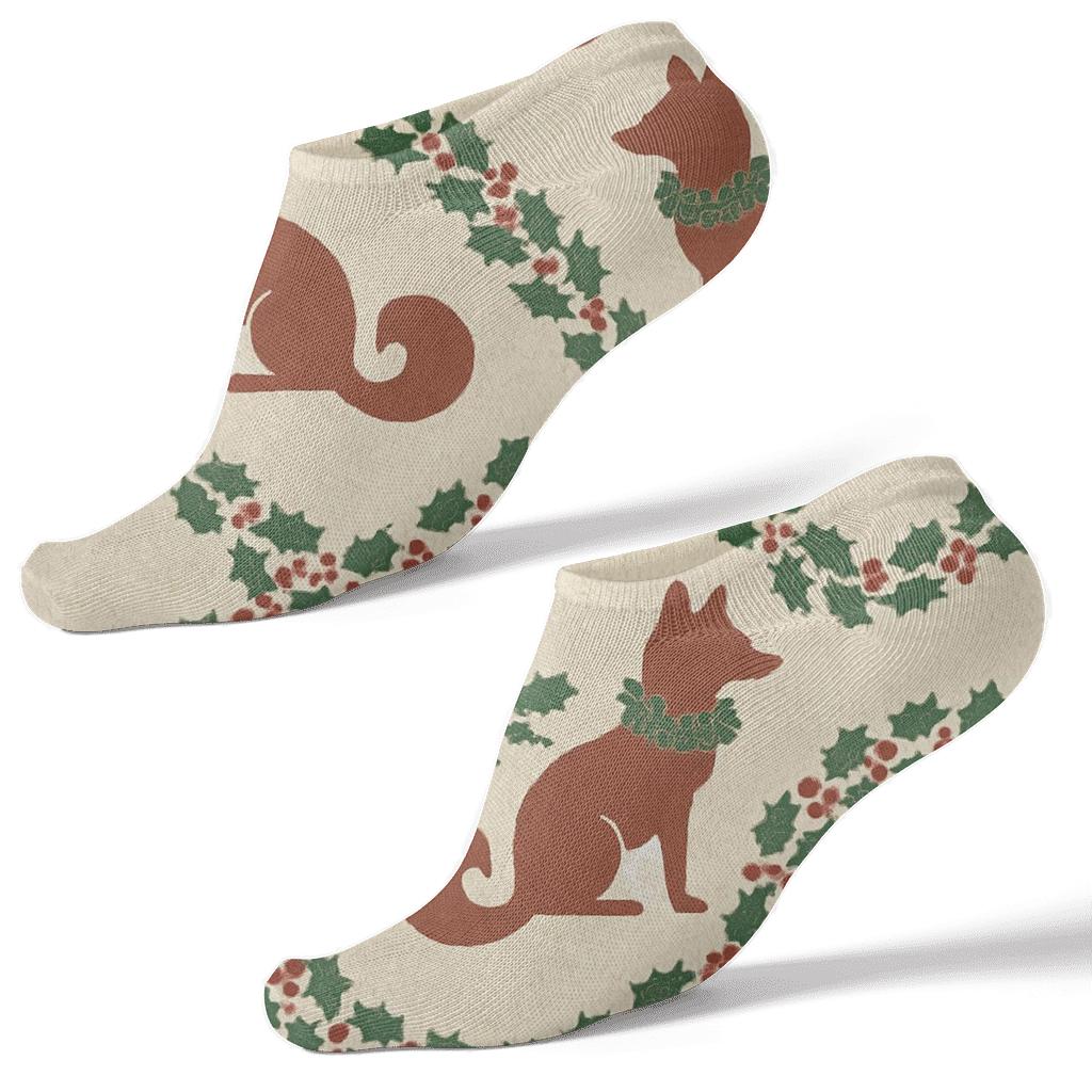 Nordic Fox Chevron Bands personalized ankle socks