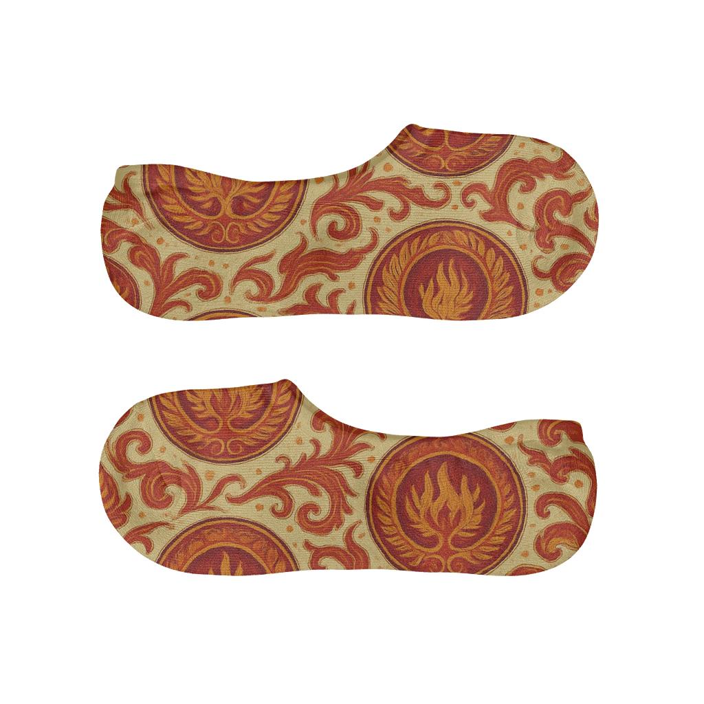 Phoenix Feather Lattice custom no-show socks