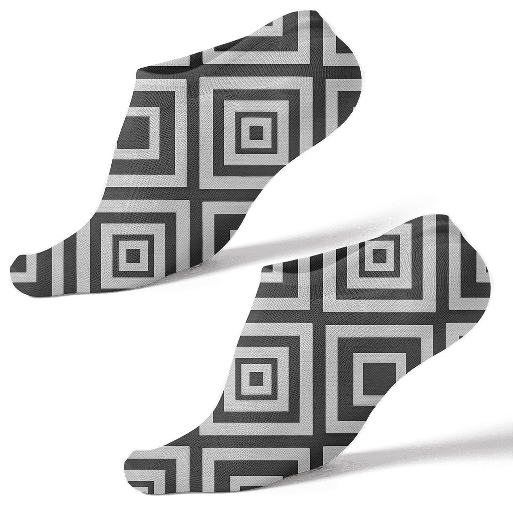 Monochrome Nested Checker Progression stylish athletic ankle socks