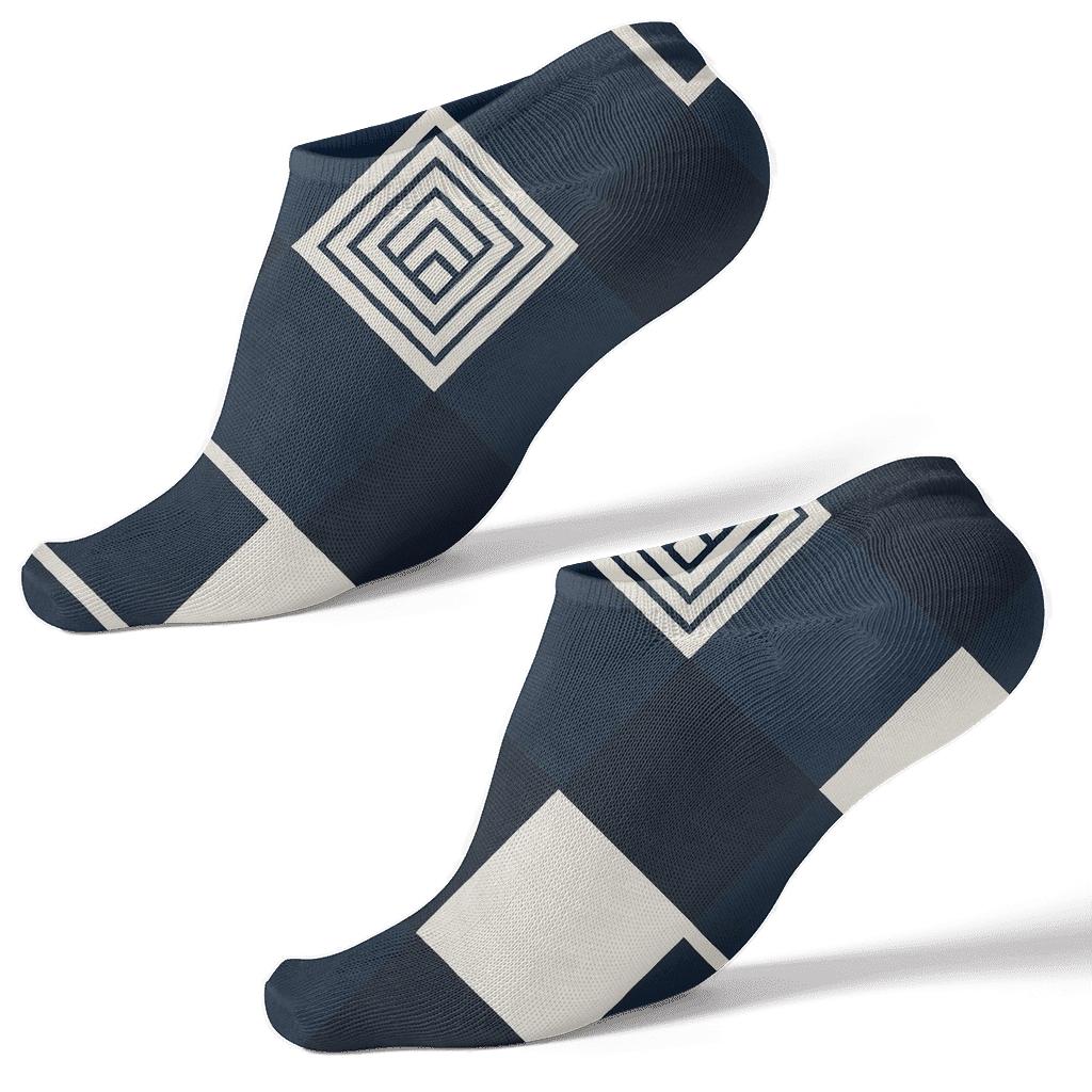 Diagonal Diamond Check With Chevron Insets stylish athletic ankle socks