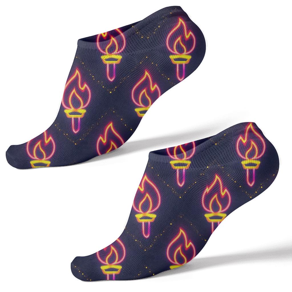 Neon Torch Chevron stylish athletic ankle socks