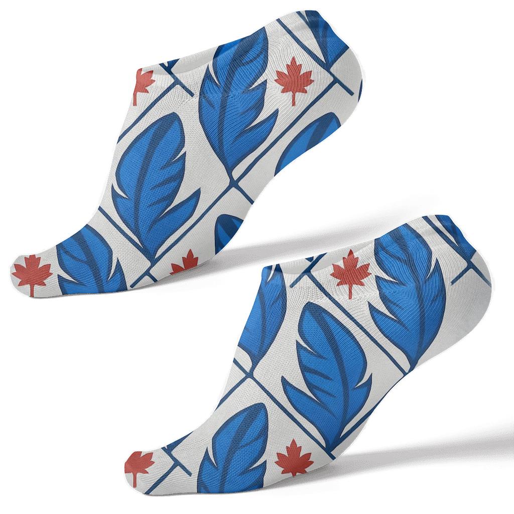 Blue Jays Feather Grid unique graphic ankle socks