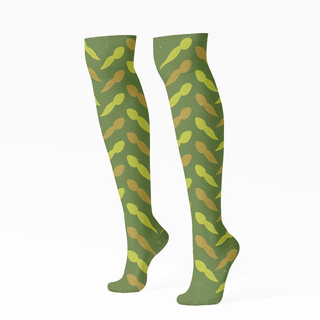 Tadpole Chevron March comfortable cotton knee-high socks