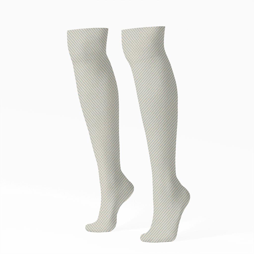 Subtle Moire Bands comfortable cotton knee-high socks