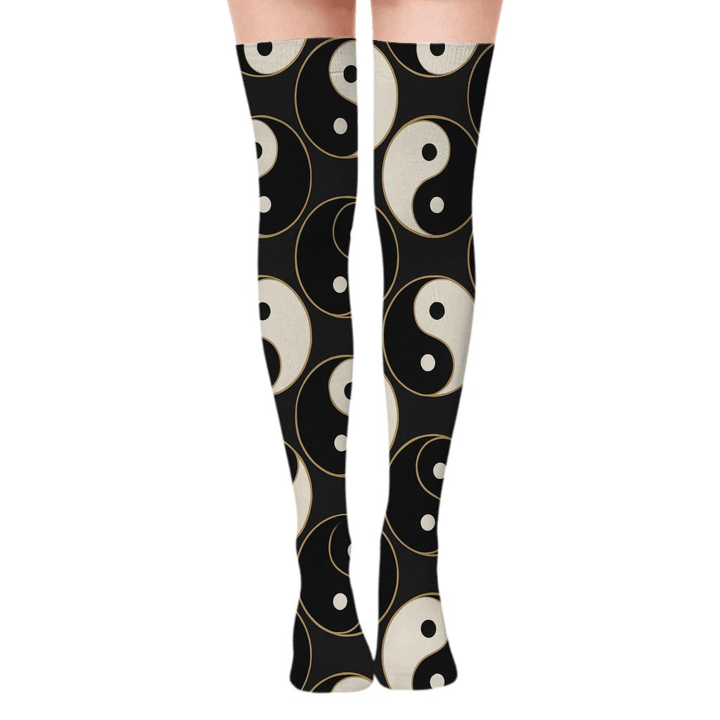 Interlocking Teardrop Tessellation stylish fashion over-the-knee socks