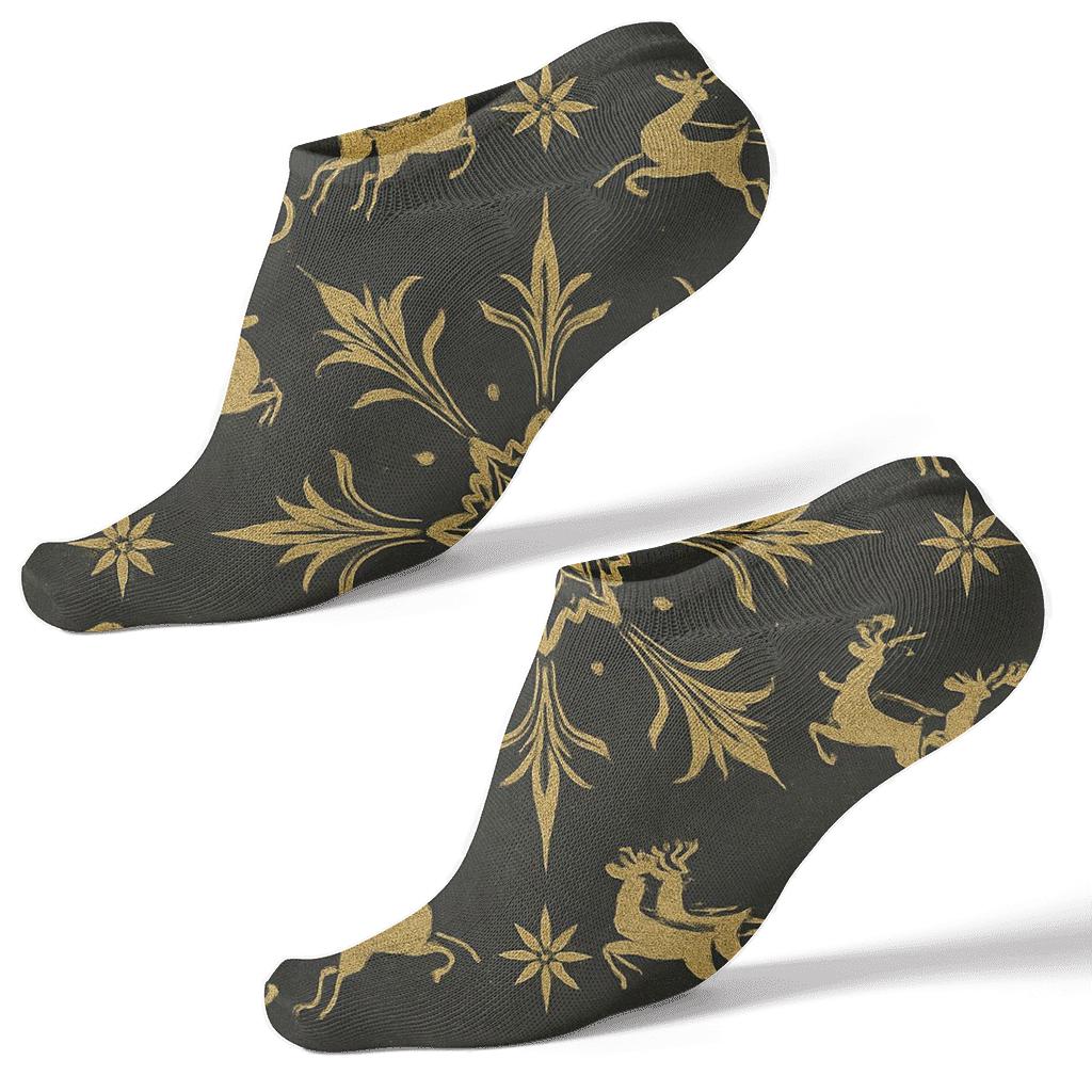 Santa Sleigh Radial Ornament Holiday unique graphic ankle socks