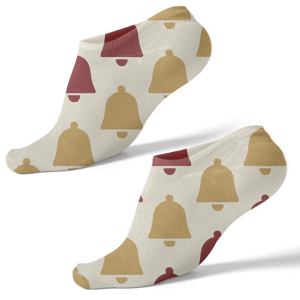 Holiday Bell Mosaic Accent Xmas soft everyday ankle socks