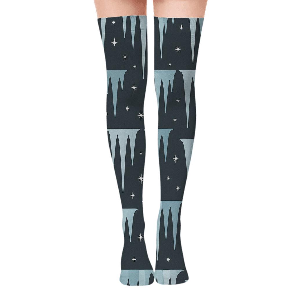 Icicle Fringe Progression Holiday custom over-the-knee socks