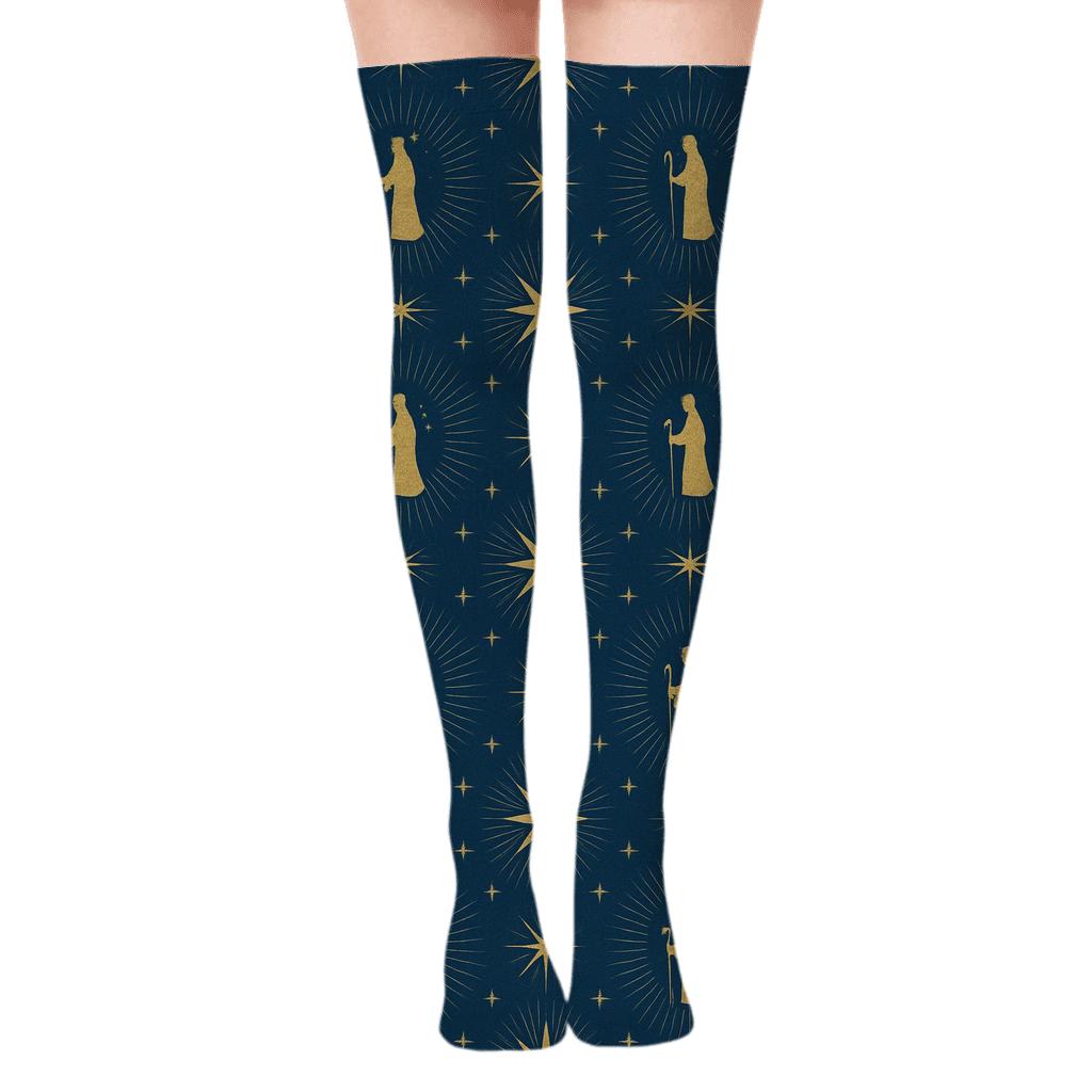 Manger Star Radiant Holiday custom over-the-knee socks