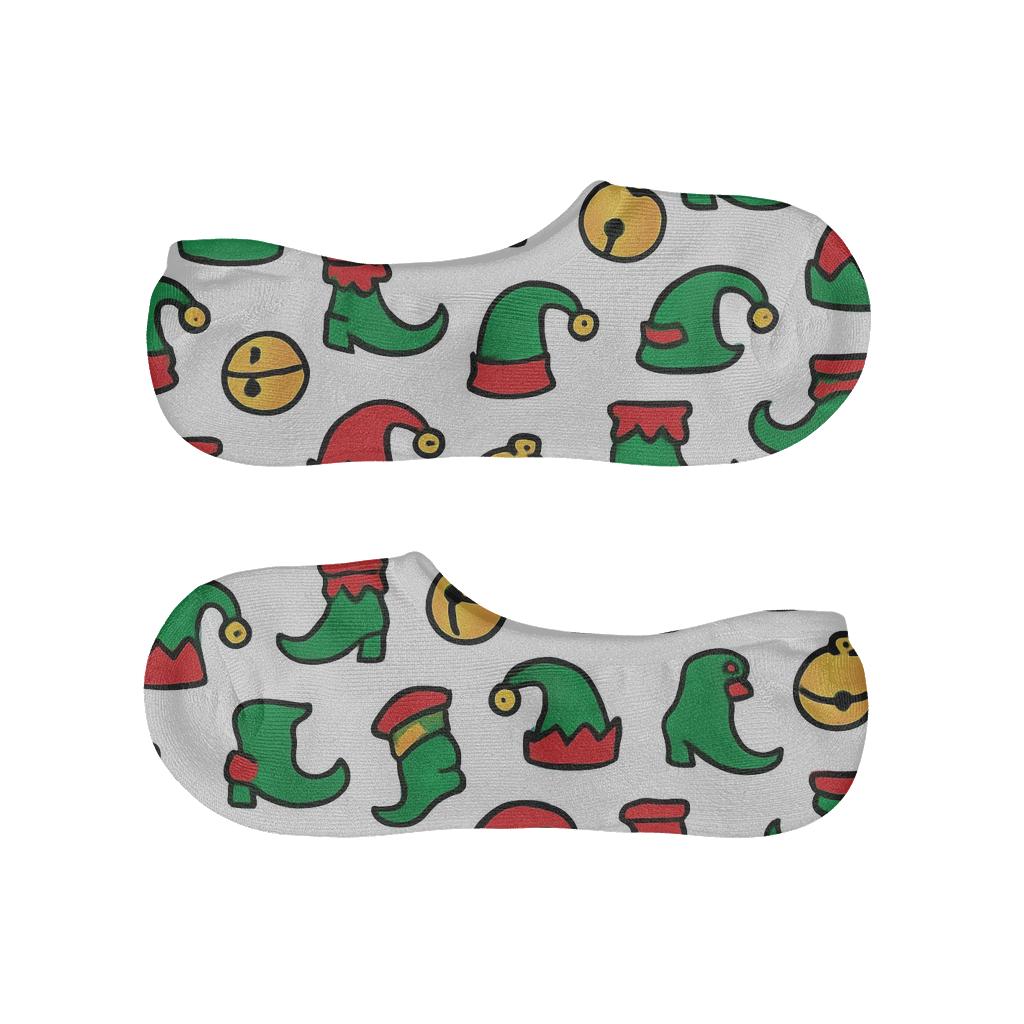Elfin Polka Dot Christmas Prefix custom no-show socks