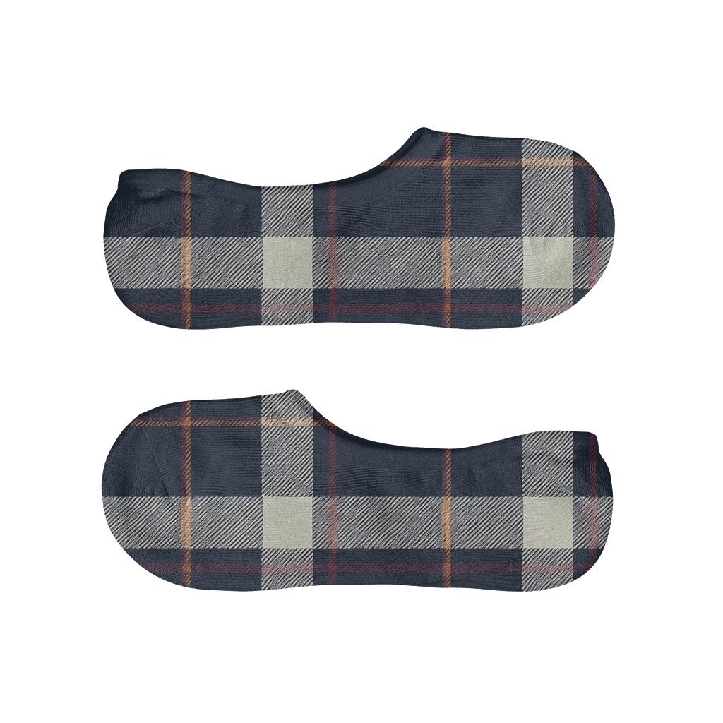 Navy Tartan Layered Checks trendy no-show sock styles