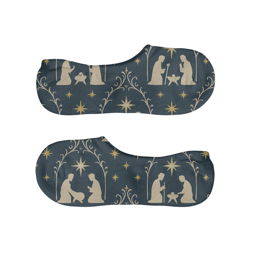 Nativity Silhouette Christmas Compound breathable seamless no-show sockscustom no-show socks