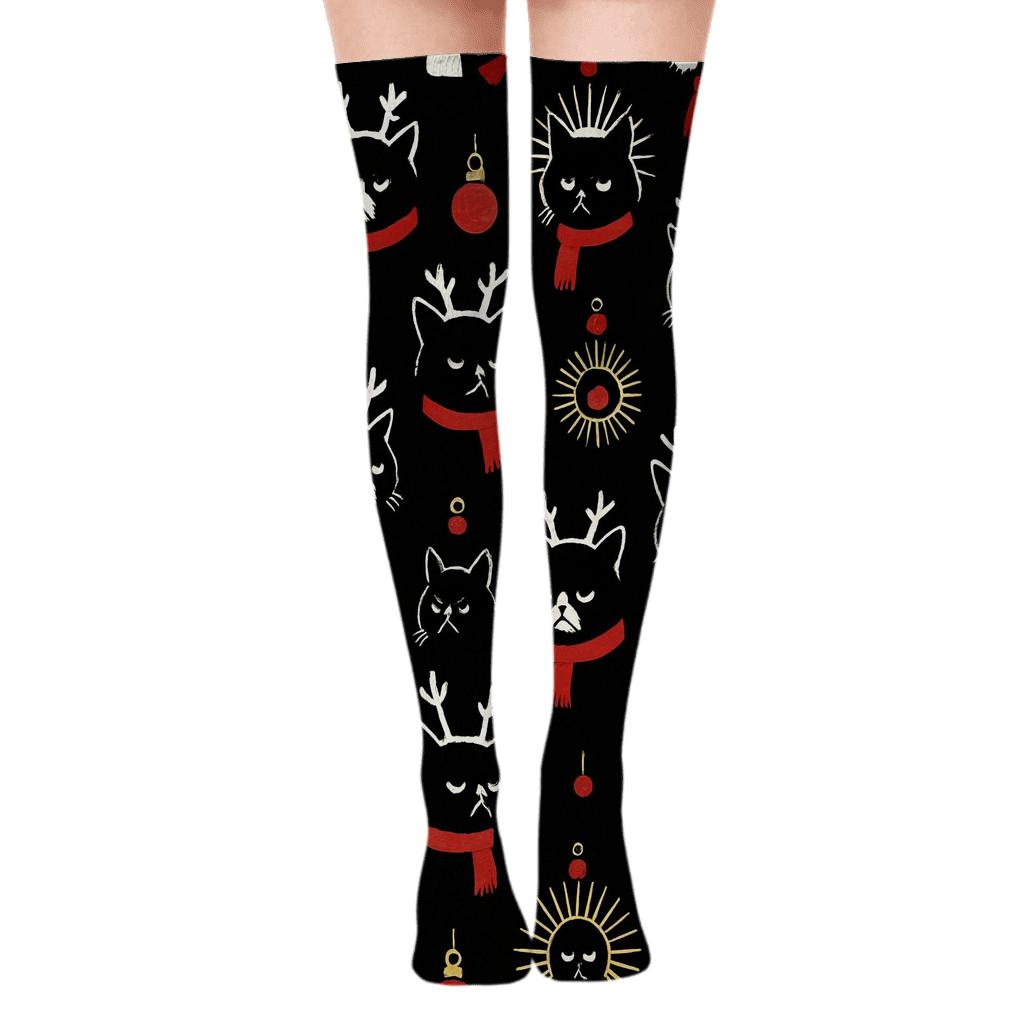 Grumpy Cat Carol Choir custom over-the-knee socks