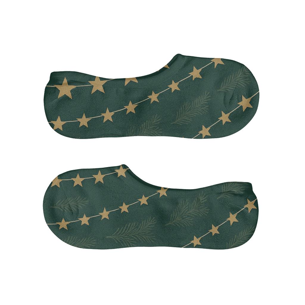 Star Garland Progression Xmas custom no-show socks