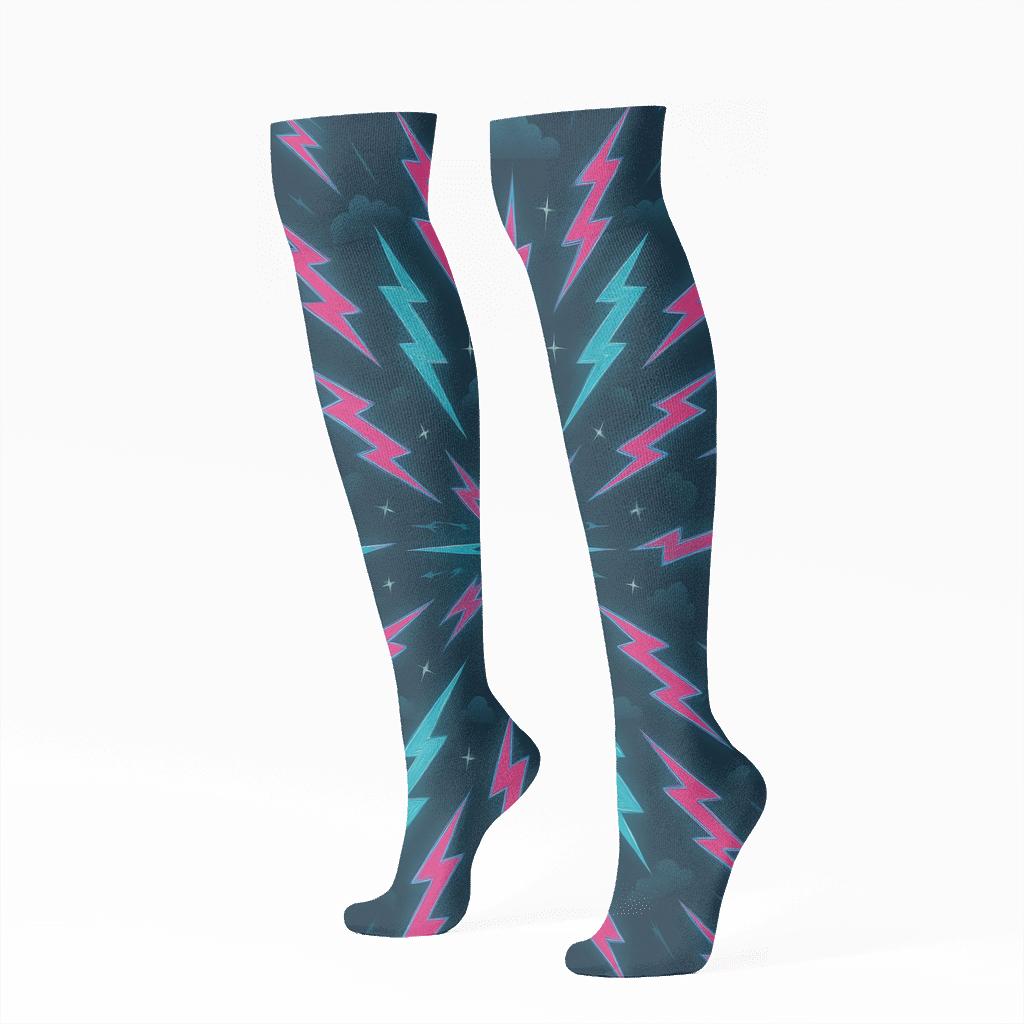 Radial Bolt Burst Poster comfortable cotton knee-high socks