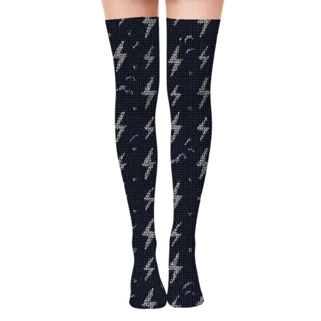 Micro Spark Scatter Knit Illusion comfortable cotton over-the-knee socks