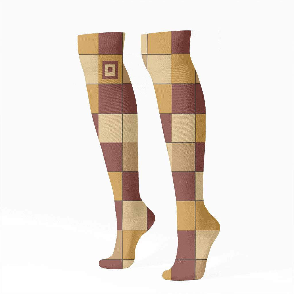 Retro Large Block Spotlight Check soft everyday knee-high socks