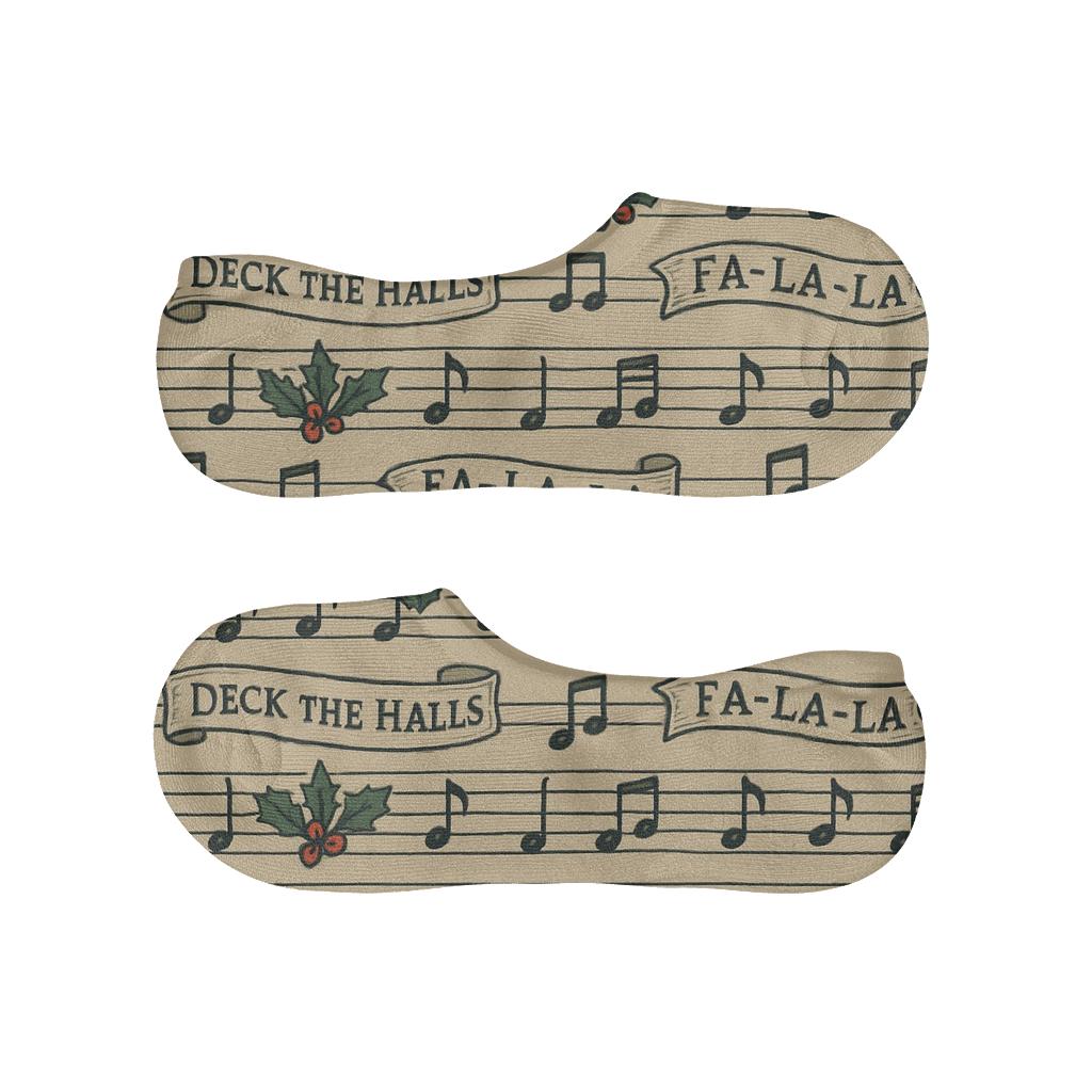 Carol Sheet Music Holiday Prefix anti-slip no-show socks