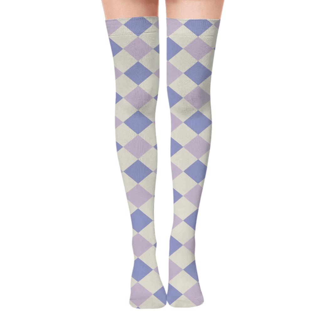 Light Prism Tessellate designer print over-the-knee socks