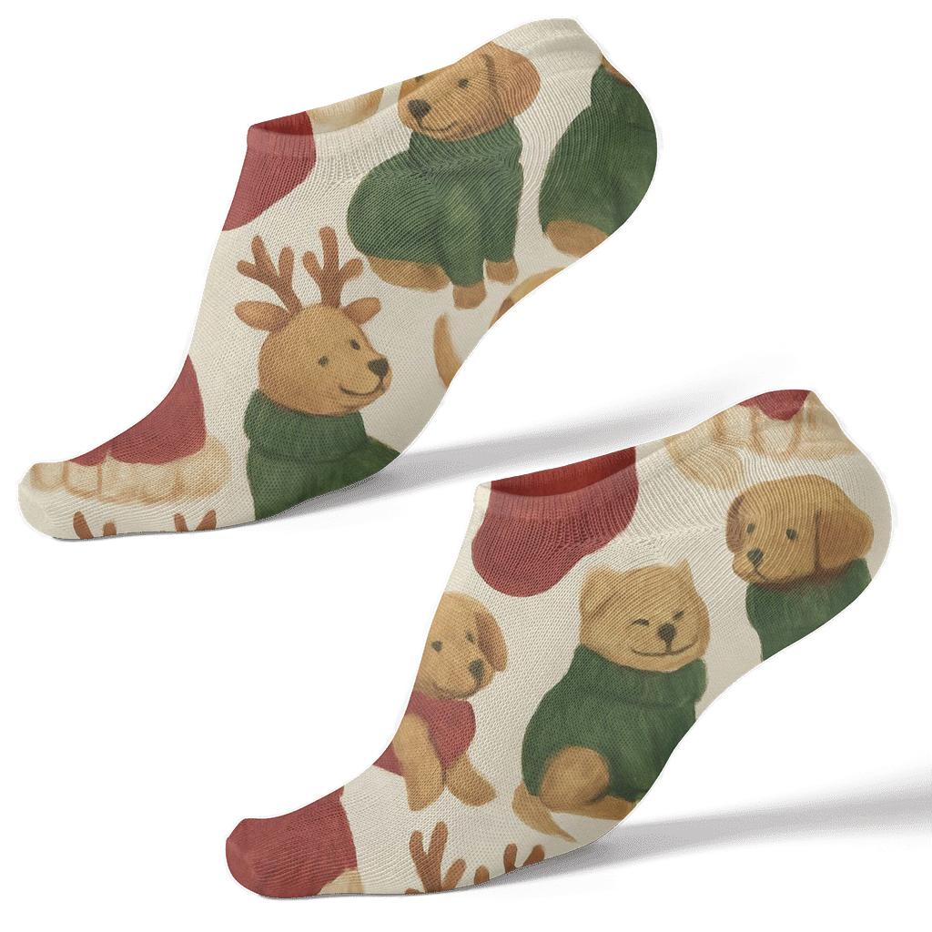 Holiday Pet Parade Christmas Midphrase designer print ankle socks