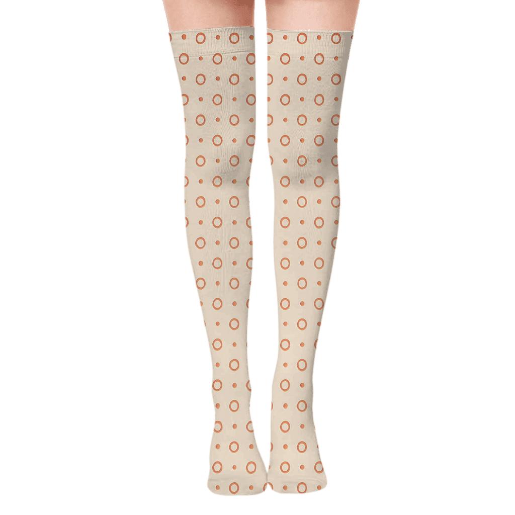 Small Ring Interval comfortable cotton over-the-knee socks