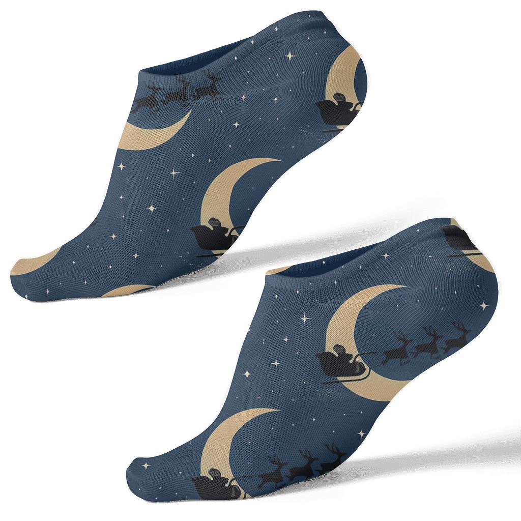 Starry Night Sleigh Holiday soft everyday ankle socks