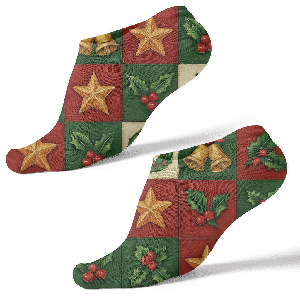 Ornament Mosaic Christmas Suffix custom ankle socks