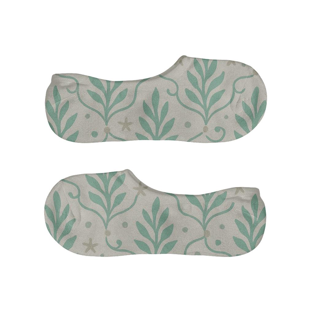Kelp Lattice Scatter designer print no-show socks