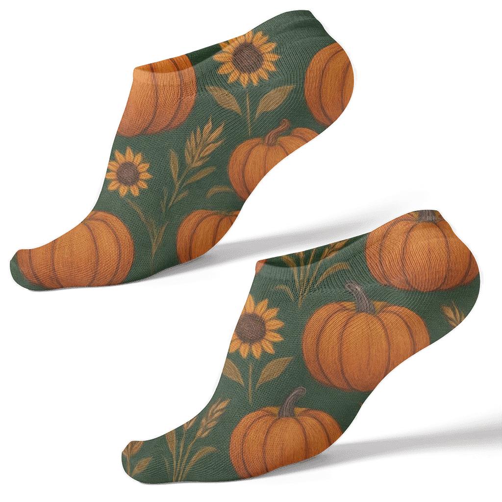 Pumpkin Patch Mirrored Band trendy patterned ankle socks