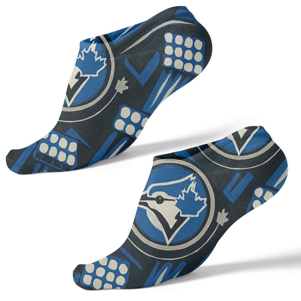 Stadium Light Lattice With Blue Jays trendy patterned ankle socks
