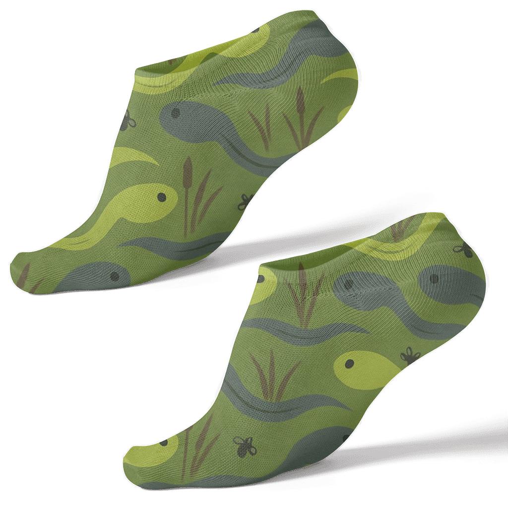 Tadpole Chevron Parade personalized ankle socks