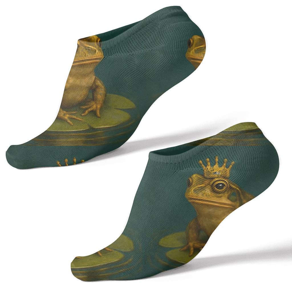 Crowned Frog Mirror Pair soft everyday ankle socks