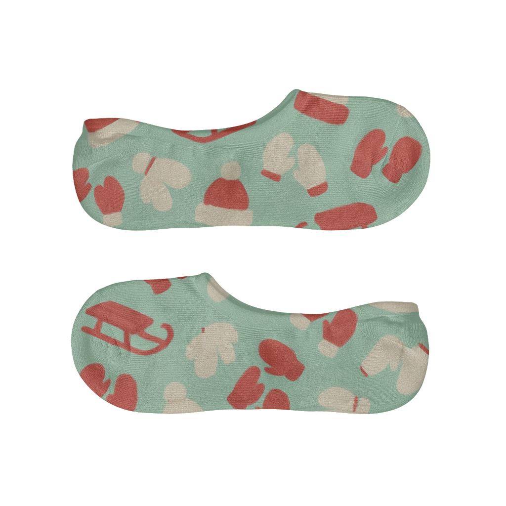 Mint Sleigh Ride Scatter Holiday comfortable invisible socks