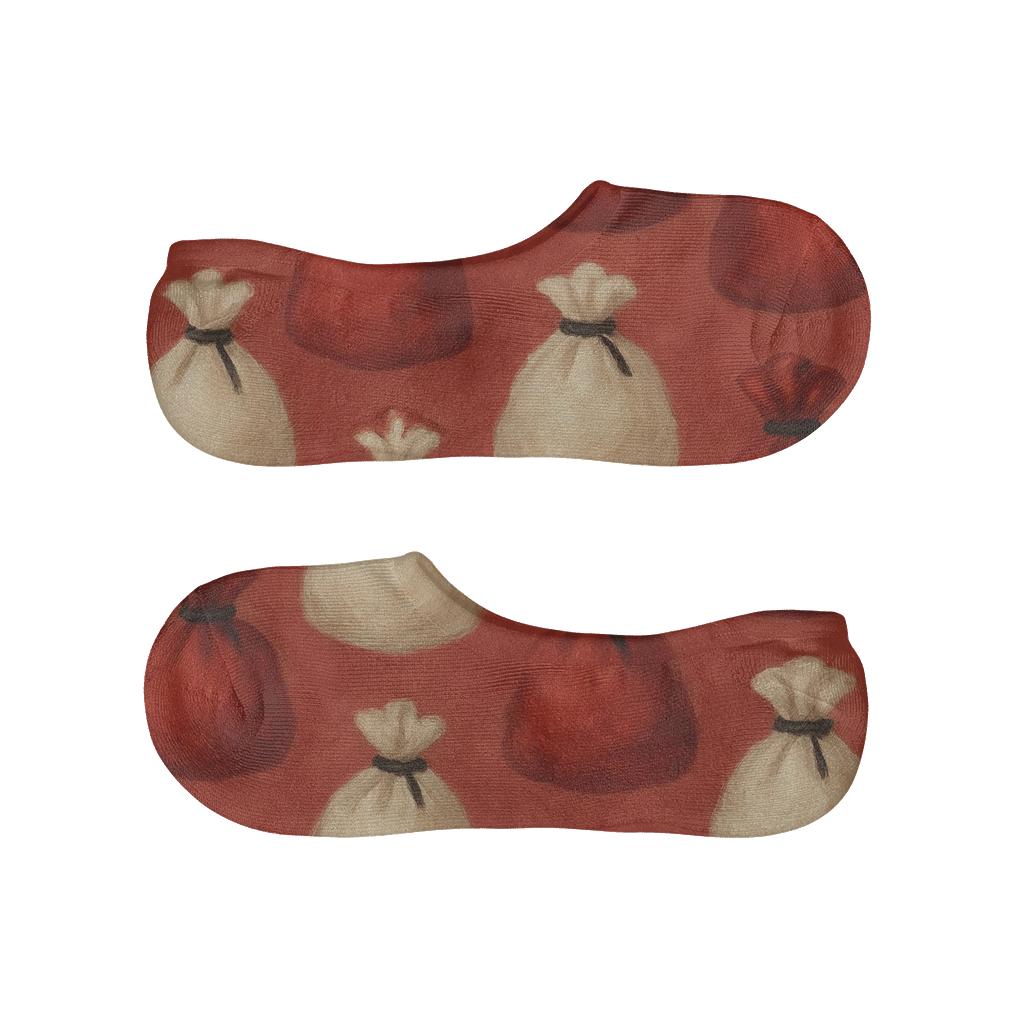 Cozy Santa Sack Scatter Pattern personalized no-show socks