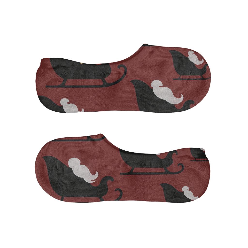 Flying In Sleigh Santa Array custom no-show socks