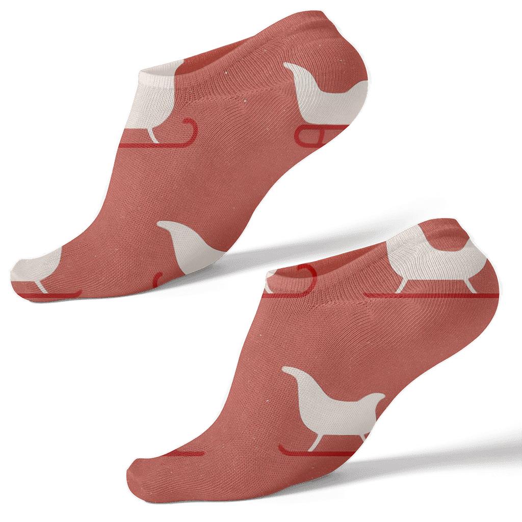 Flying Sleigh Santa Pattern Wrap designer print ankle socks