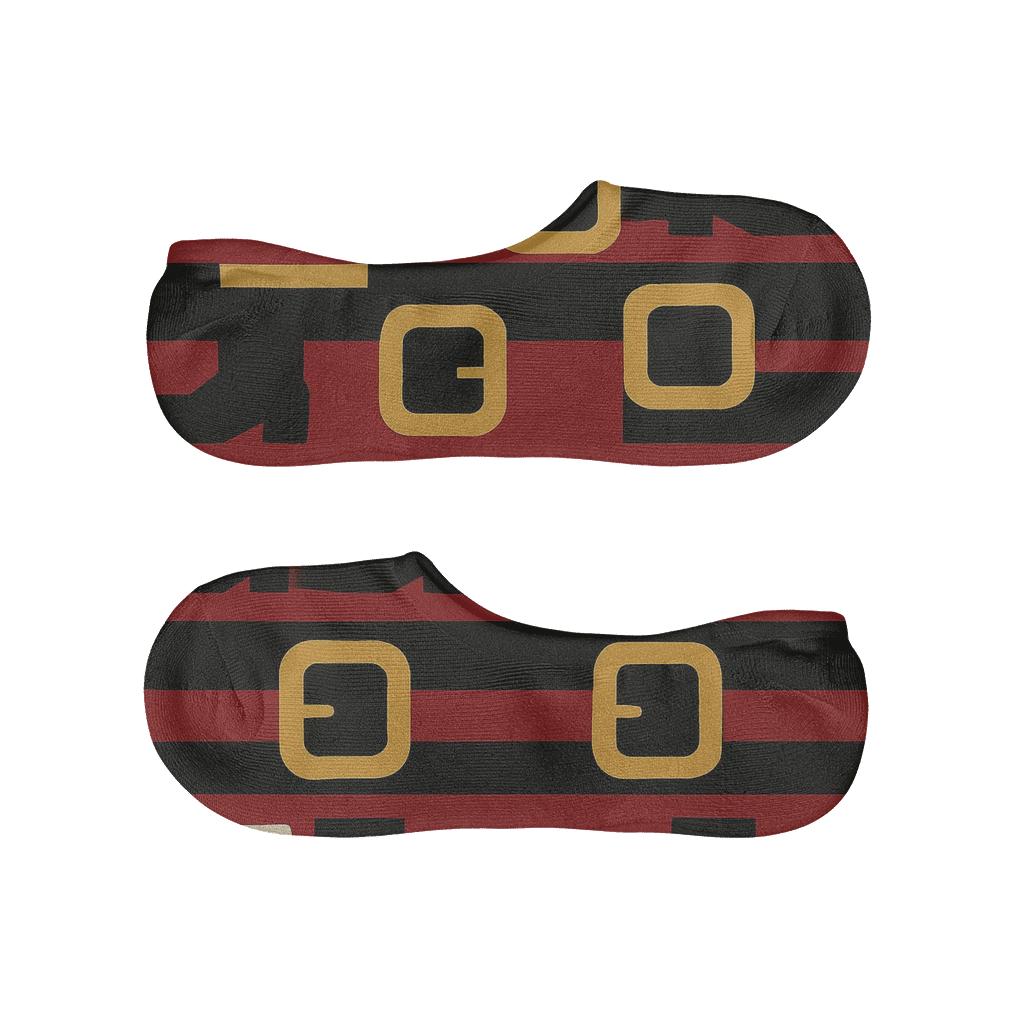 Belt And Boots Pattern With Santa breathable no-show socks