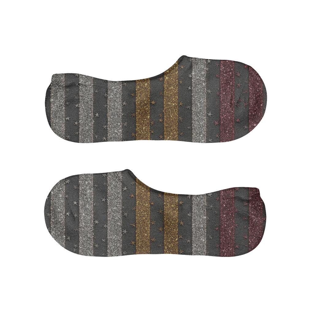 Tinsel Stripe Holiday Texture breathable seamless no-show sockscustom no-show socks