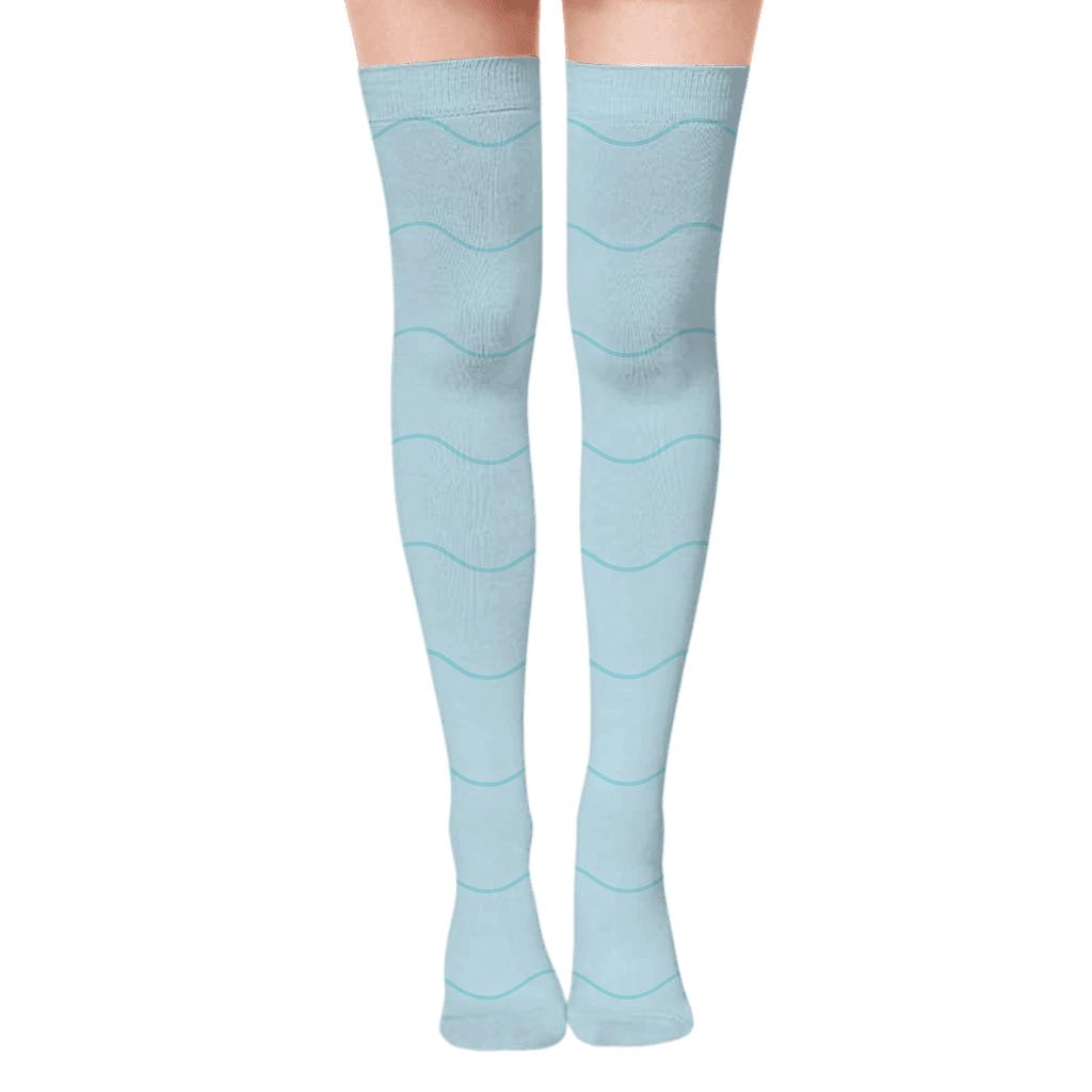 Quiet Wave Repeat personalized over-the-knee socks