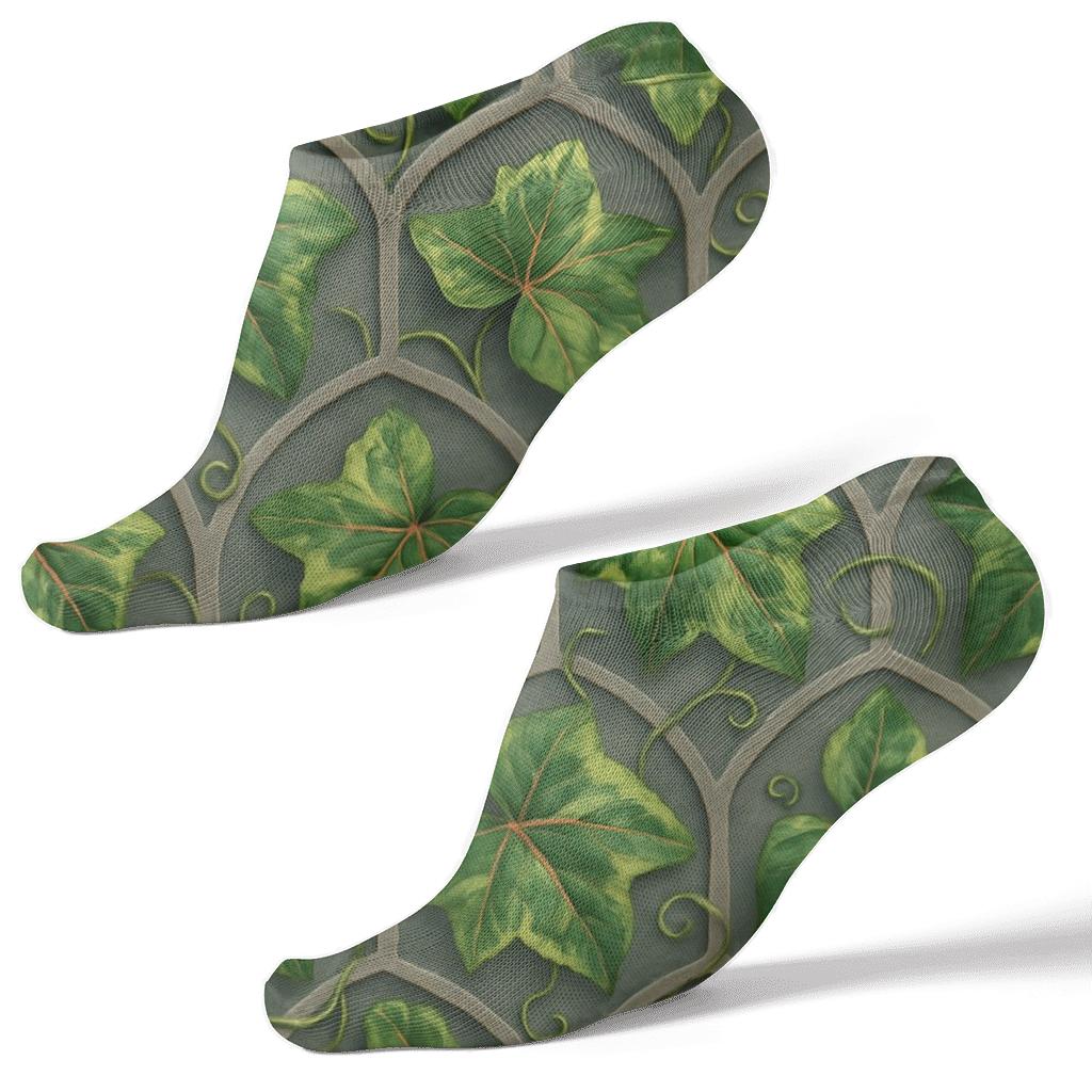 Ivy Tessellated Arch On Stone Gray custom ankle socks
